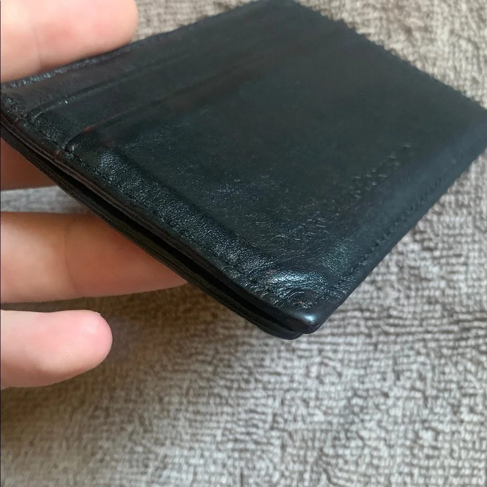 Perry Ellis Portfolio Black Genuine Leather Clip Wallet